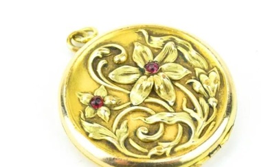 Art Nouveau Antique Floral Locket Pendant