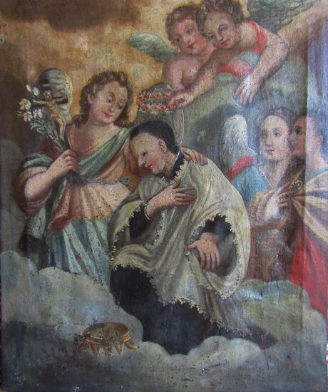 Artista del 1600 - Santo con Angeli