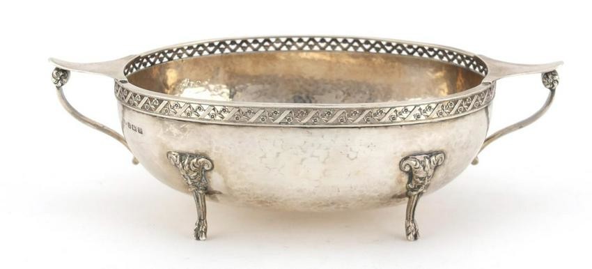 Arts & Crafts silver twin handled bowl by Albert Edward