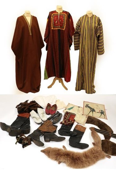 Assorted Eastern Vestments and Accessories, including a cotton striped robe...