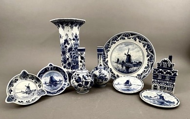 Assorted Lot of Blue and White Delft Pottery