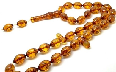 Astonishing Amber Tesbih made from Olive shaped Amber
