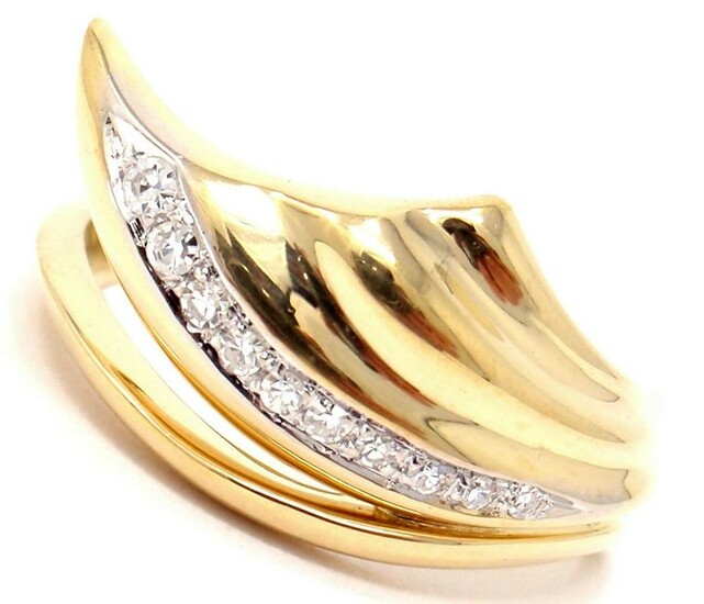 Authentic! Damiani 18k Yellow Gold Diamond Ring