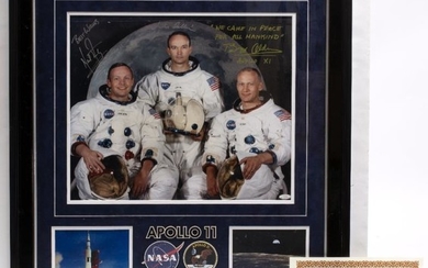BUZZ ALDRIN, NEIL ARMSTRONG AND MICHAEL COLLINS SIGNATURES to...
