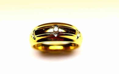 Bague or jaune trylogie de diamants ronds taille brillant moderne...