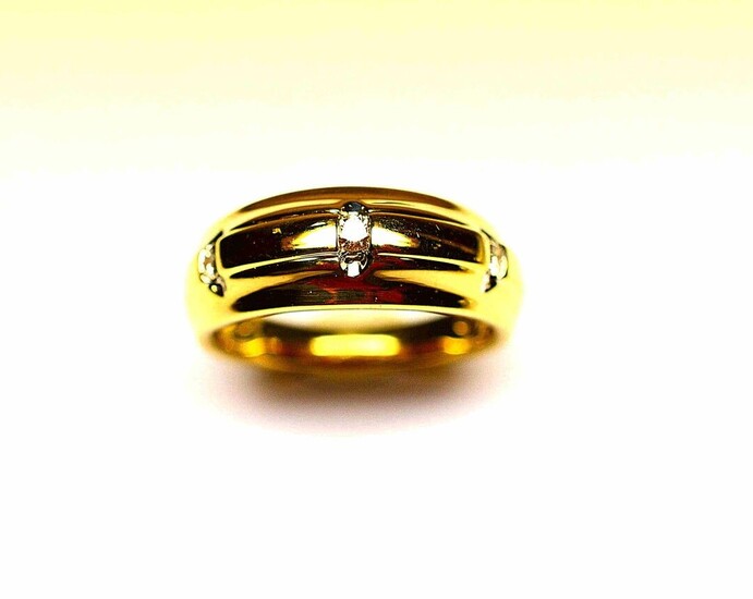 Bague or jaune trylogie de diamants ronds taille brillant moderne...