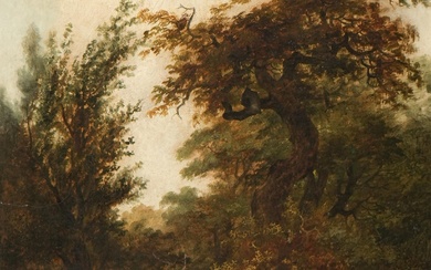 Barend Cornelis KOEKKOEK (1803-1862) Dans le goût de La bergère Huile sur toile 40,5 x...