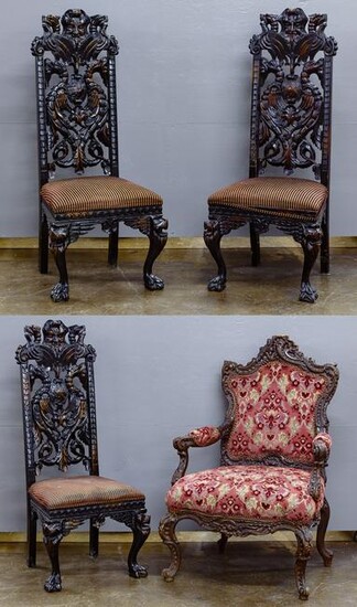 Baroque Style Upholstered Chair Assortment