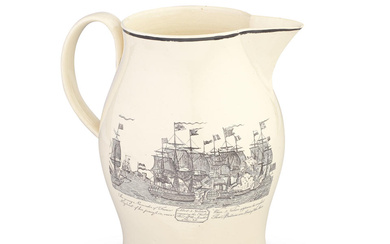 Battle of the Nile: a large creamware jug, circa 1800