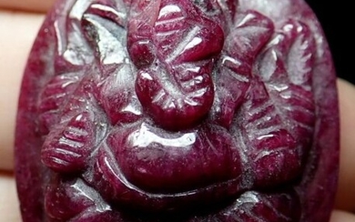 Beautiful Ruby Ganesha Crystal Unheated 175,30ct - 43.79×35.57×15.48 mm - 35.06 g