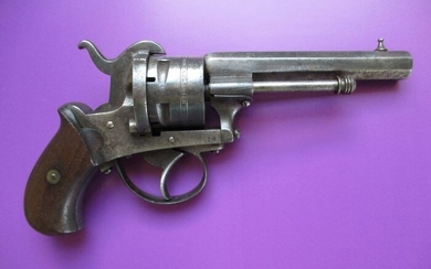 Belgium - Ca. 1860 - Makers marks: AB - THE GUARDIAN MODEL OF 1878 - Double action (DA) - Pinfire (Lefaucheux) - Revolver - 9mm Cal
