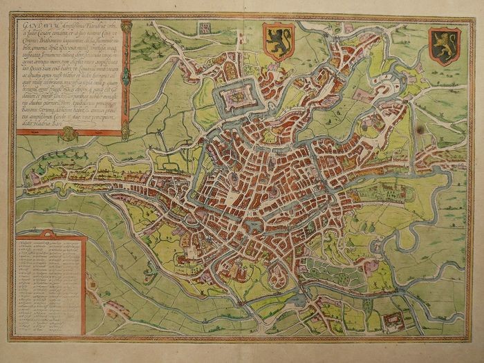 Belgium, Gent; G. Braun, F. Hogenberg - Gandanum Amplissima Flandriae urbs - 1581-1600