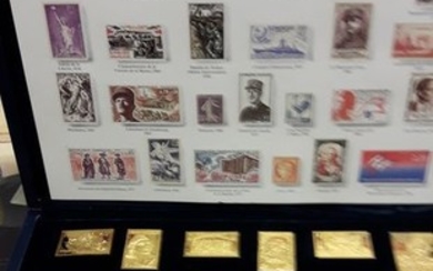 Bicentenary collection of 25 vermeil stamps (1) - .925 silver, Silver gilt - France - Second half 20th century