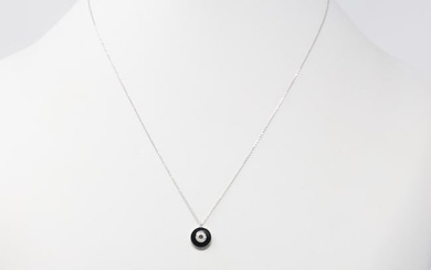 Black Onyx & Diamond Charm / Necklace 14Kt.