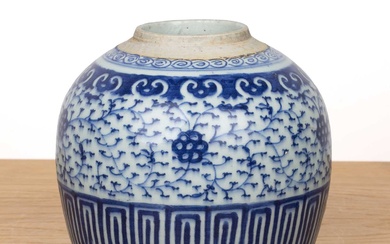 Blue and white porcelain ginger jar Chinese converted to a...