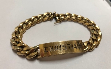 Bracelet gold bracelet 585 thousandths (14 carats) engraved...