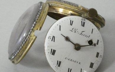 Brass pocket watch signed on the dial and...