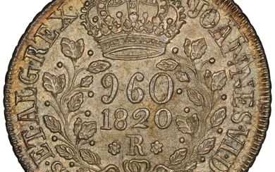 Brazil: , João VI 960 Reis 1820-R MS62 NGC,...