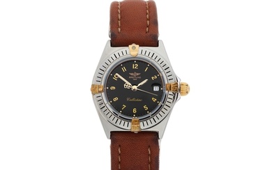 Breitling, a stainless steel Callistino wrist watch, black d...