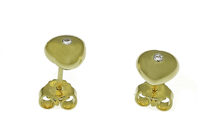 Brilliant stud earrings GG 585/000 with 2 brilliants,...