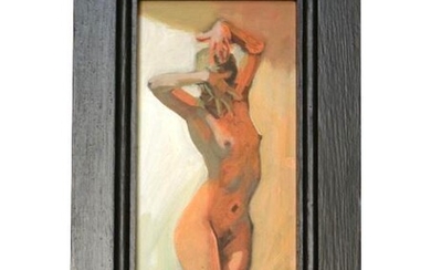 British Modern Impressionism, Signed Acrylic Nude