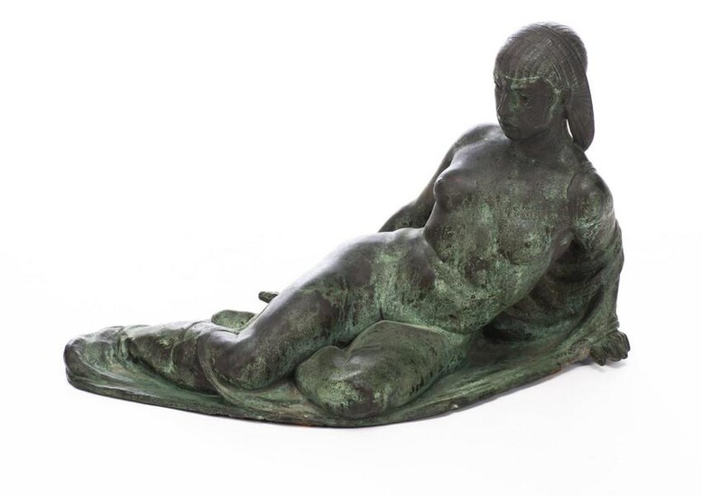 Bronze à patine verte de Cléopâtre