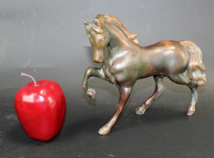 Bronze prancing horse figurine