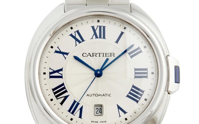 CARTIER CLE DE CARTIER REF 3850 A STAINLESS STEEL BRACELET WATCH WITH DATE CIRCA 2016 Provenance: Gifted to the present owner by Sab...