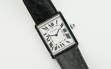 CARTIER TANK SOLO REF. 3169, rectangular silver/white dial with...