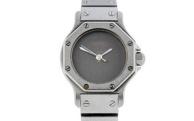 CARTIER - a stainless steel Santos Ronde bracelet watch, 24x24mm.