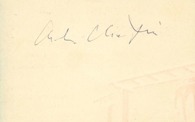 CHAPLIN CHARLES: (1889-1977) English Film Comedian, Academy Award winner. Signed 4 x 3 card `Charles...