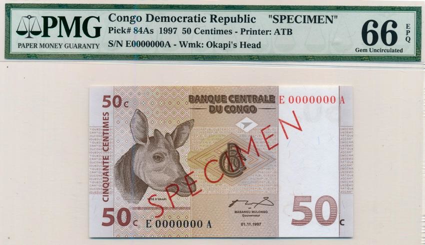 CONGO Congo Democratic Republic 1997 50-Centimes