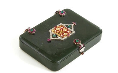 Cartier jade diamond and gemstone box