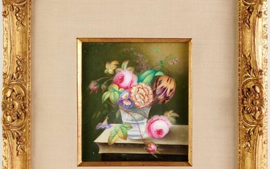 Cecil Jones, floral porcelain plaque, 1815