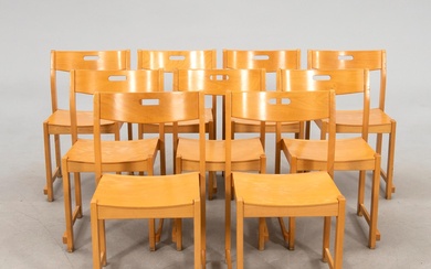 Chairs, 9 pcs "Orkesterstolen", Torkelssons mid-20th century