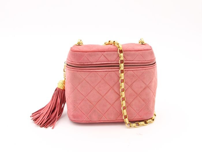 Chanel - Pink Quilted Suede Leather Handbag