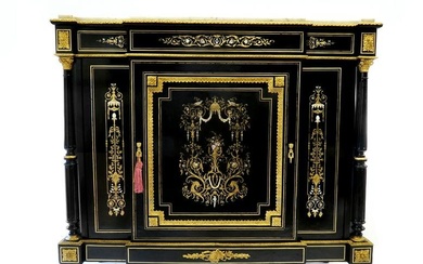 Charles Guillaume Diehl Bronze Ebonised Inlaid Cabinet