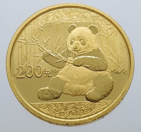 China - 200 Yuan 2017 - Panda - Gold