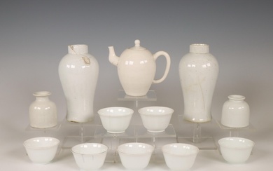 China, a collection of monochrome white-glazed porcelain