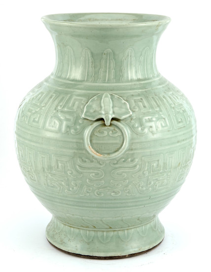 Chinese Celadon Ground Porcelain Large Vase