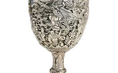 Chinese Export 900 Silver Goblet