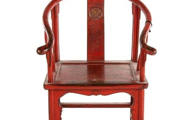 Chinese Lacquered Yok Back Chair