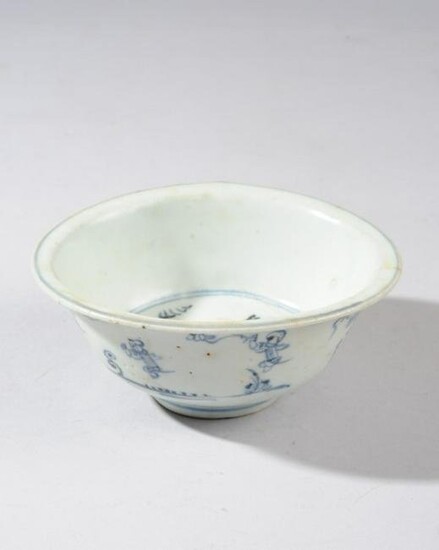 Chinese Ming Blue & White Bowl with Children