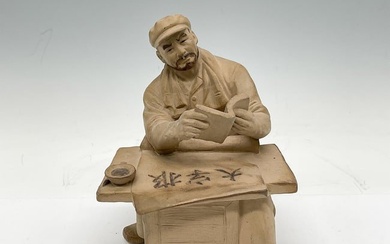 Chinese Pottery Figure, Communist Worker