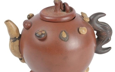 Chinese Republic Yixing nut and seed clay teapot. 5