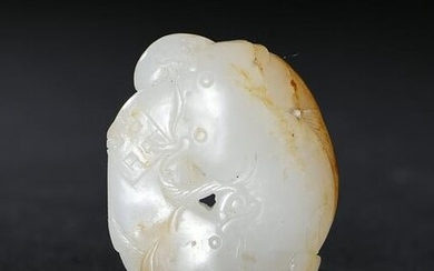 Chinese White Jade Carved Toggle, 18th Century