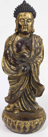 Chinese gilt bronze figure of Standing Buddha