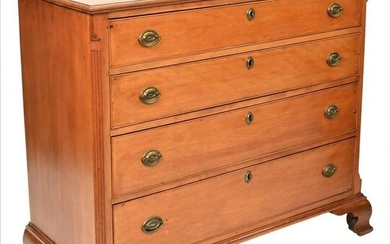 Chippendale Cherry Chest, having four drawers flanked