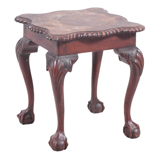 Chippendale Style Carved Mahogany Low Side Table, Early 20th Century