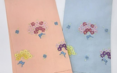 Collectible Pair Embroidered Cotton Hand Towels